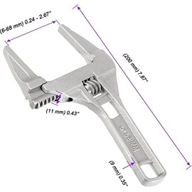 LALOCAPEYO Adjustable Wrench Large Opening Bathroom Spanner Wrenches Wide Jaw 6-68mm Aluminum Alloy Spanner Wrenches Shank Plumber