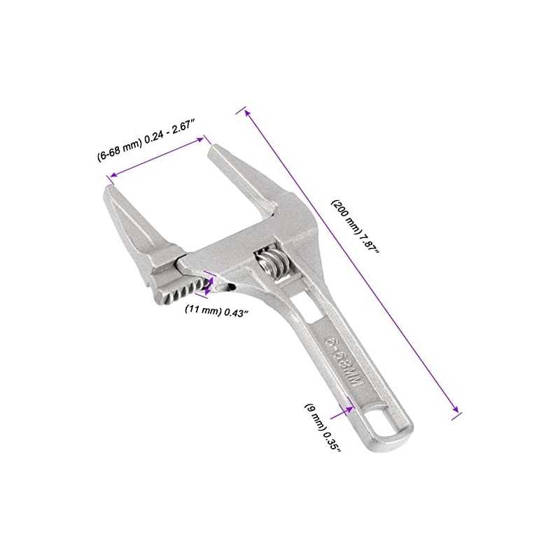LALOCAPEYO Adjustable Wrench Large Opening Bathroom Spanner Wrenches Wide Jaw