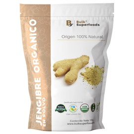 Jengibre en Polvo 100% Natural y Orgánico | Contiene 130g | BULK SUPERFOODS | Powdered Ginger | Organic Ginger Powder | Natural Food | Alta Calidad