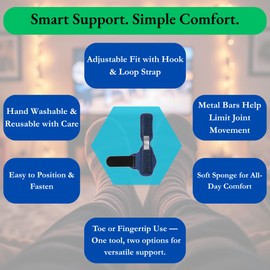 Bargain Wells 1x Toe or Fingertip Splint with Bendable Metal Support – Adjustable Sponge and Metal Brace for Injury Recovery, Immobilisation & Protection – One Size Fits Most