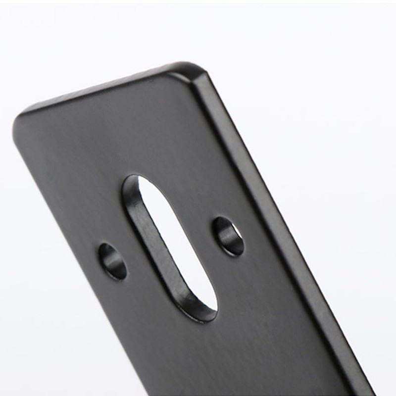 Adjustable Mounting Bracket with Slotted Hole L Shape Black Furniture