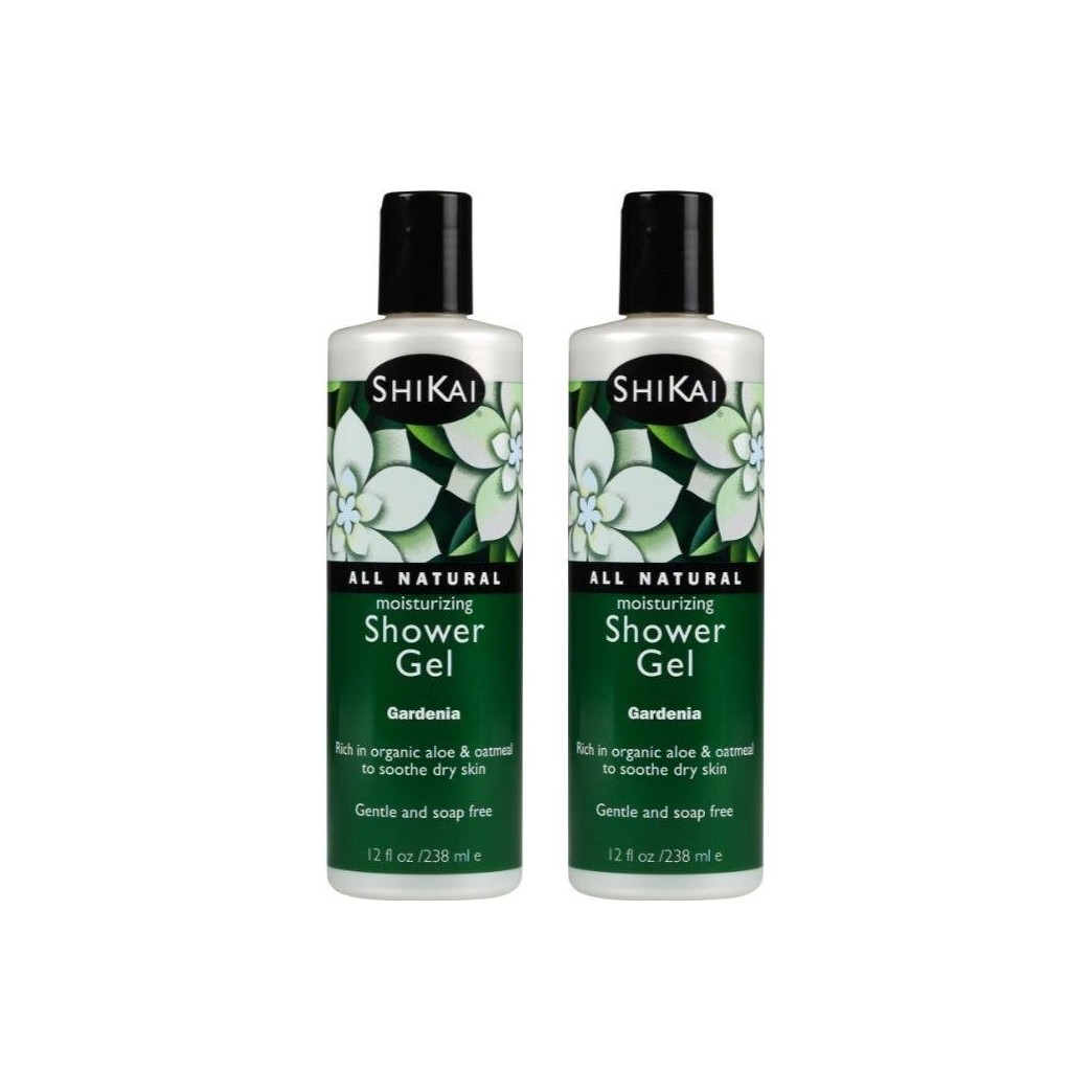 ShiKai All Natural Moisturizing Shower Gel, Gardenia, 12-Ounces (Pack of 2)