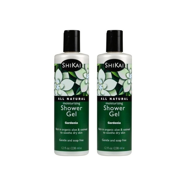 ShiKai All Natural Moisturizing Shower Gel, Gardenia, 12-Ounces (Pack of 2)