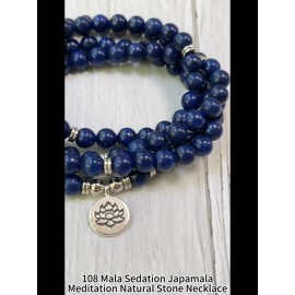 Unbranded 108 Mala Beads Prayer Lapis Lazuli Necklace Yoga Meditation Healing Bracelet