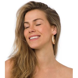 For Women Large Hoop Earrings 3 Pairs of 2" Thick Chunky Ear Hoop for Women Light Weight