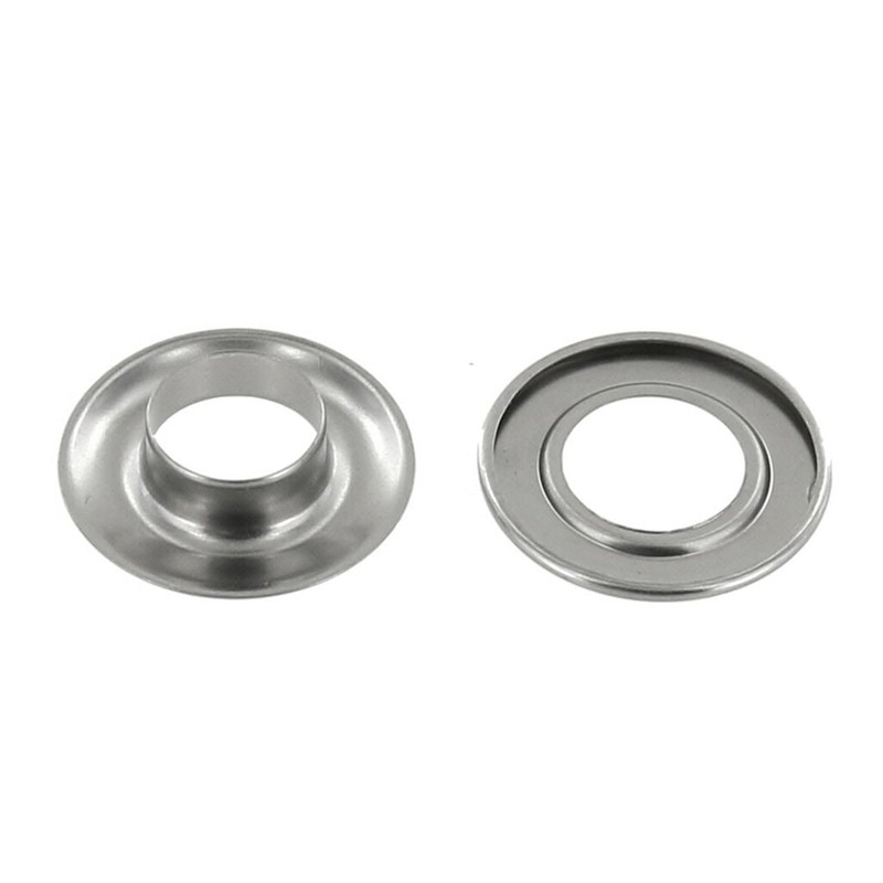 Grommet, Beveled, Nickel Matte, Solid Brass-LL (100 sets per bag),