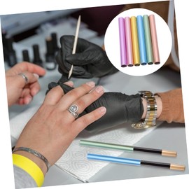 Mikinona Nail Protector 6pcs Nail Pen Cap Nail Design Brushes Cap Nail Art Pen Sealing Caps Lightproof s Nail Pen Protective Caps Crystal Hair Clips Zinc Alloy Protection Extend