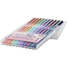 Marvy Uchida Le Flex 10 Piece Set Writing Pen, Pastel Colors