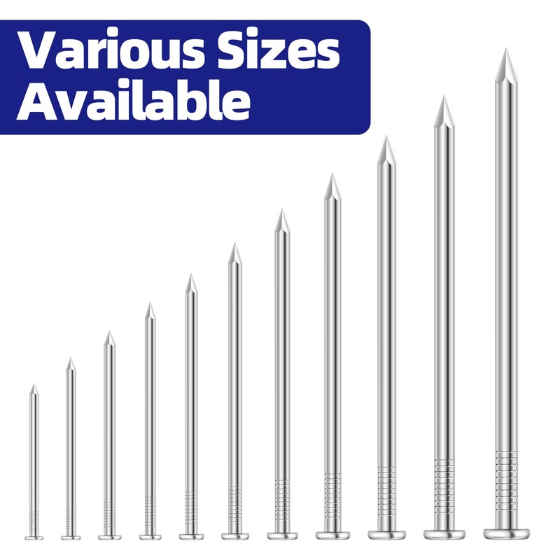 1-1/2 Inch Hardware Nails, Stainless Steel Flat Nails, Wood Nails,