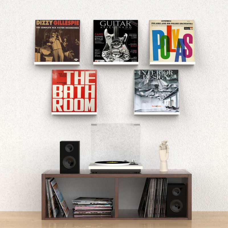ILYXY Acrylic Vinyl Record Holder Wall Mount – 8 Pack