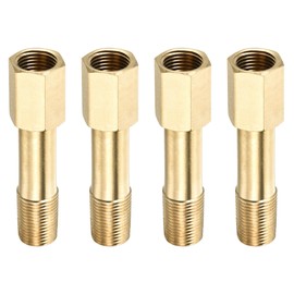 M METERXITY 4 Pack Extension Connection Pipe Fitting - Brass Hexagonal Coupling Converter Adapter Application Industrial Use (G1/8 Female to G1/8 Male 50 mm Golden)