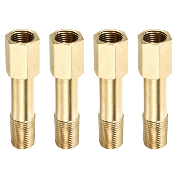 M METERXITY 4 Pack Extension Connection Pipe Fitting - Brass
