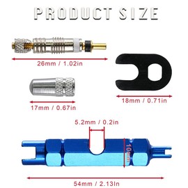 Selyse 10 Piece Valve Remover Tool Set for Presta and Schrader Valves, Bicycle Valve Adapters and Valve Caps for MTB & Road Bikes