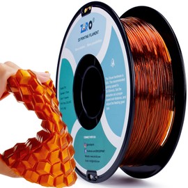 ZIRO 3D Printer Filament, Flexible TPU Filament 1.75mm, Soft Shore 95A Hardness, Fit for Most FDM 3D Printers, Colorful 3D Printing Material, 0.8KG/1.8lbs Spool, Translucent Caramel (TPU)