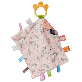 Upalupa Pink Security Blanket for Baby Girls Loveys Unicorn Baby Tags Security Blanket Soothing Sensory Taggy Blanket for 3-12 Months Babies