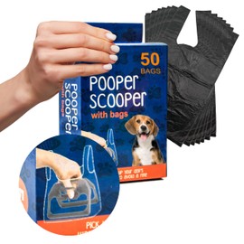 1 X All Pets Dog Pooper Scooper Handheld Lightweight Assembled Dog Poop Scooper with 50 BAGS Hygeinic Cleaning Poo Picker for Dog Loo Animal Waste (Handheld, 15cm (Pack of 1))