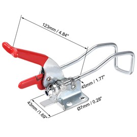 uxcell 771lbs Adjustable Draw Latch Galvanized Iron Hook Bolt Self-lock Toggle Clamp