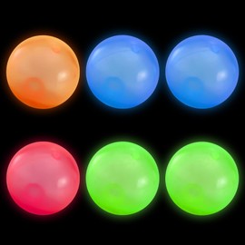 Roinaid Pack of 6 Stress Balls, Sticky Target Ball, Luminous Anti-Stress Ball, Anti-Stress Ball, Children, Squeeze Ball, 6 cm Sticky Balls, Anti-Stress Toy for Adults Children
