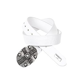 Cipo & Baxx Men's Leather Belt Simple Design Metal Buckle Casual CG189 White Size 105, White