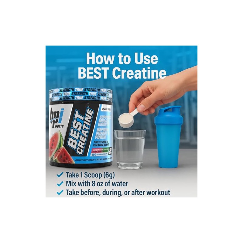 BPI Sports Best Creatine Powder, Watermelon Cooler, 10.58 Ounce