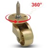 Litoexpe 4 Pcs Universal Brass Stem Caster Wheels, 360 Degree
