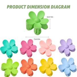 Lolileo Flower Hair Clip, 8 Pieces, Floral Hair Clip, Cute Colourful Floral Headwear, Hawaiian Anti-Slip Hairclip, Strong Hair Clip for Girls, Non-Slip Acrylic Hair Clip Accessories (B)