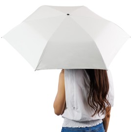 Parasol, Full Blackout Folding Umbrella, 100% Light Shielding Tested by a Third Company, Lightweight, 5.3 oz (150 g), Women's, Folding Umbrella, UV Protection, 100%, white