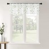 MRTREES Sheer Voile Curtain Valances, Leaves Embroidered Valance Curtains Rod