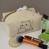 'Exhausted Cat Working with Coffee' Canvas Wash Bag/Makeup Case (CS00043309)