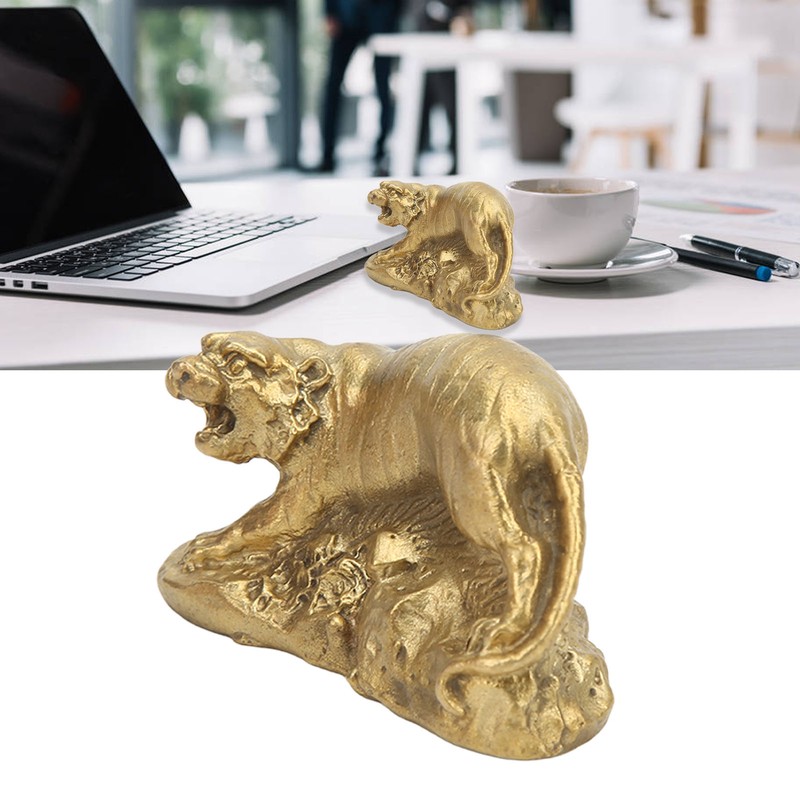 Brass Tiger Statue Ferocious Tiger Durable Brass Rustproof Durable Sturdy