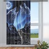 Violetpos Curtains for Living Room, Bedroom, 1 Piece, Wolf Howling
