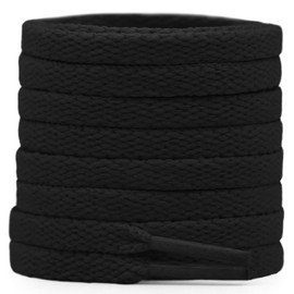 DELELE Flat Shoe Laces for Sneakers: 35 inch Black 6/25 inch Narrow Athletic Shoelaces 2 Pair