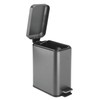 mDesign Small Modern 1.3 Gallon Rectangle Metal Lidded Step Trash