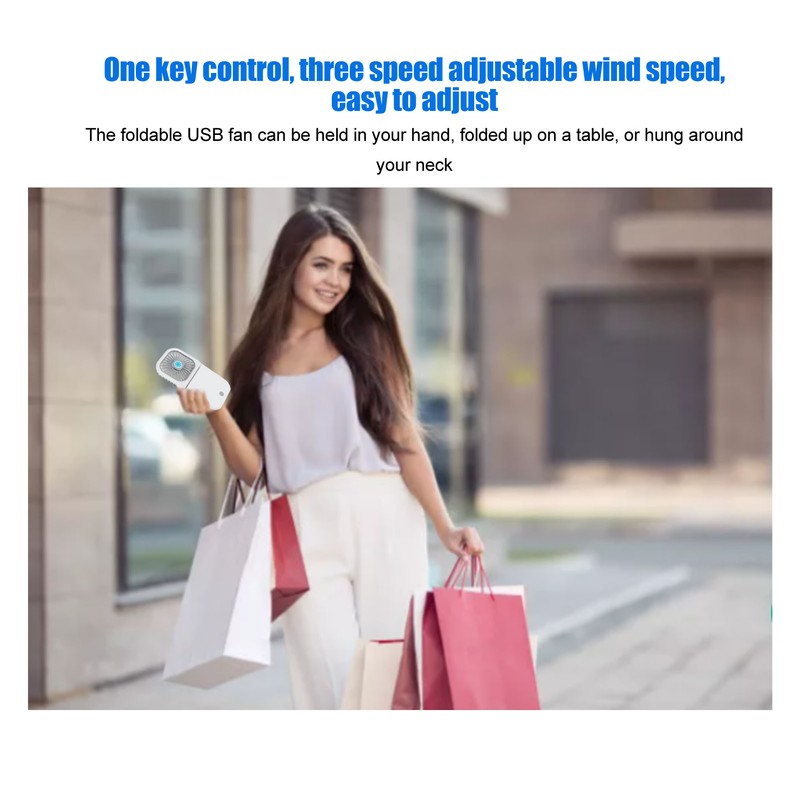 Folding Mini Fan Multifunctional Hanging Neck Mute USB Mini Fan