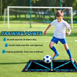 Training Mat,Football Footstep Training Non-Slip Silent Football,Ideal for Soccer Practice and Agility DrillsEnhance Footwork and Ball Control,Durable Soccer Mat Tool for Ball Mastery
