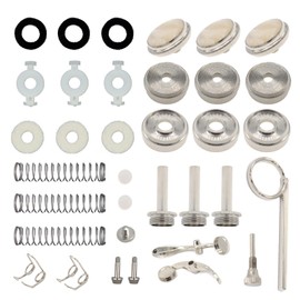 CashBeat Trumpet Repair Kit, Silver Trumpet Valve Cap Buttons, Piston Spring, Valve Spring Screw Parts, Essential Replacement Parts for Wind Instruments