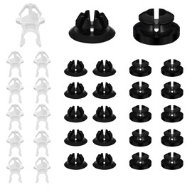 30PCS Hood Prop Rod Holder Clips, Car Hood Support Rod, Car Engine Hood Stay Clips, Hood Car Grommet Clips for Most Cars, Black White Hood Rod Clip Compatible with 91503-SS0-003