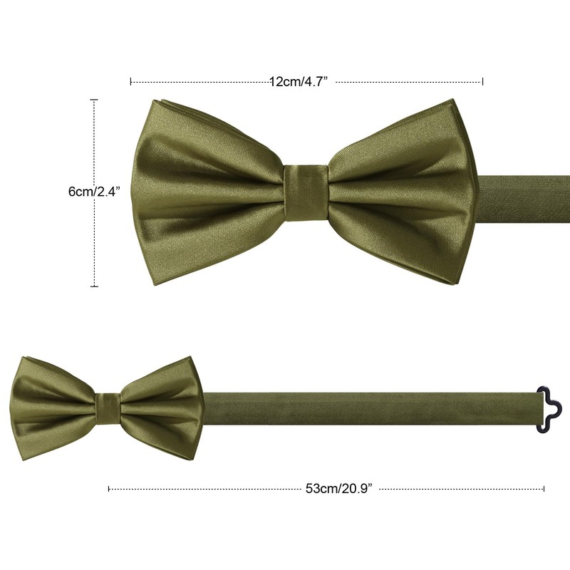HOULIFE Men's Bow Tie Set - Adjustable Satin Polyester Bow