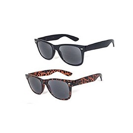 2 Pair Full Reader Sunglasses NOT BiFocals-Hard Case Included-Black/Tortoise 2.75