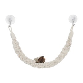 WishLotus Hermit Crab Climbing Toys, Natural Cotton Rope Hermit Crab Toys with 2 Suction Cups, 60cm Hermit Crab Decor for Reptile Climbing Couch Shell Accessories (Beige)