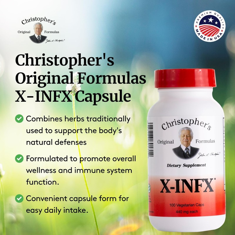 Christopher's Original Formulas X-INFX Formula, Natural Immune Support, 100 Caps