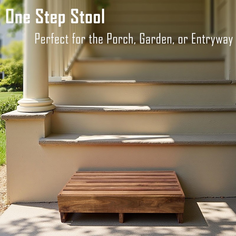 Acacia Wood Step Platform (25'' L x 16'' W x