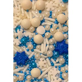 Ultimate Baker Naturally Colored Holiday Sprinkle Mixes, Christmas Sprinkles and Jimmies (Snowballs, 8oz Bag)