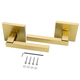 Avalon 0721 - Dummy (French Closet) Door Handle Set NO Latch Mechanism in Brushed Gold/Satin Brass Finish