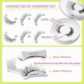 Fmalra Magnetic Eyelashes, Magnetic Eyelashes Without Eyeliner, Reusable Natural Look with Applicator, Easy to Wear and Remove with Instructions (English language not guaranteed)