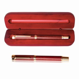 Ellington Pens Elegant Wood Fountain Pen Set – Includes Wooden Pen Box, Ink Converter, 6 Ink Cartridges, 3 Nib Size Options, and Gift Box – Writing, Calligraphy