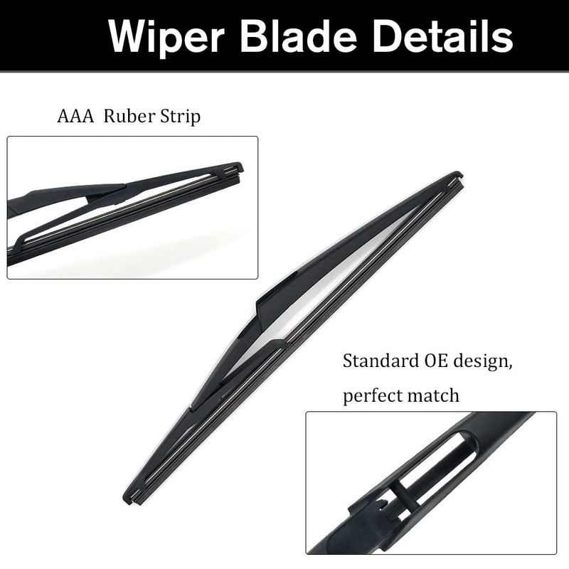 Ruolin Car Rear Windscreen Wiper, Black, Replacement Rear Wiper Arm