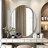 JUNEBRUSHS Oval Mirror, Acrylic Oval Bathroom Mirrors Unbreakable Frameless Wall-Mounted