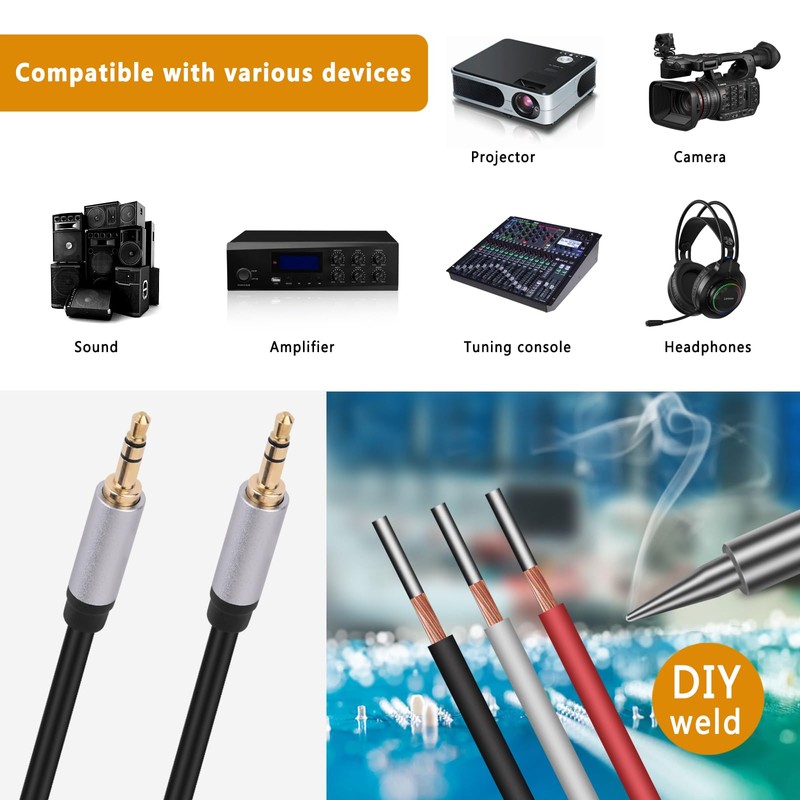 sovunis 2-Pack Replacement 3.5mm Male Plug to Bare Wire Open