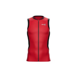Sparx MenTri Tank Performance Triathlon Top Tri Singlet Men Swim Bike Run, Red, Large